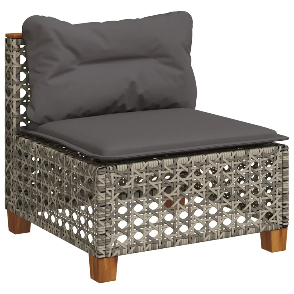 Set Divani da Giardino 7 pz con Cuscini Grigio in Polyrattan 3261939