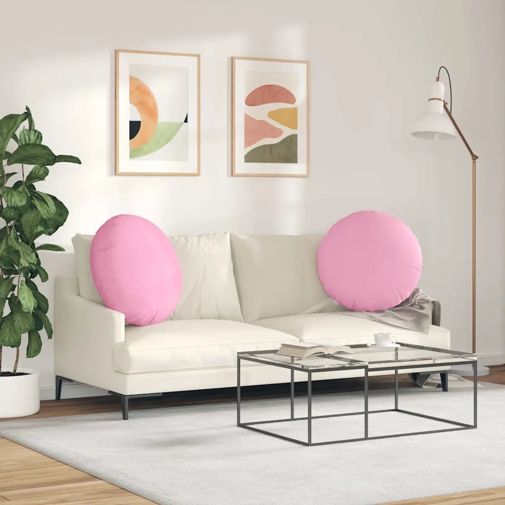 Cuscini per Seduta 2 pcs Rosa Ø80 x 29 cm Tessuto 42014246