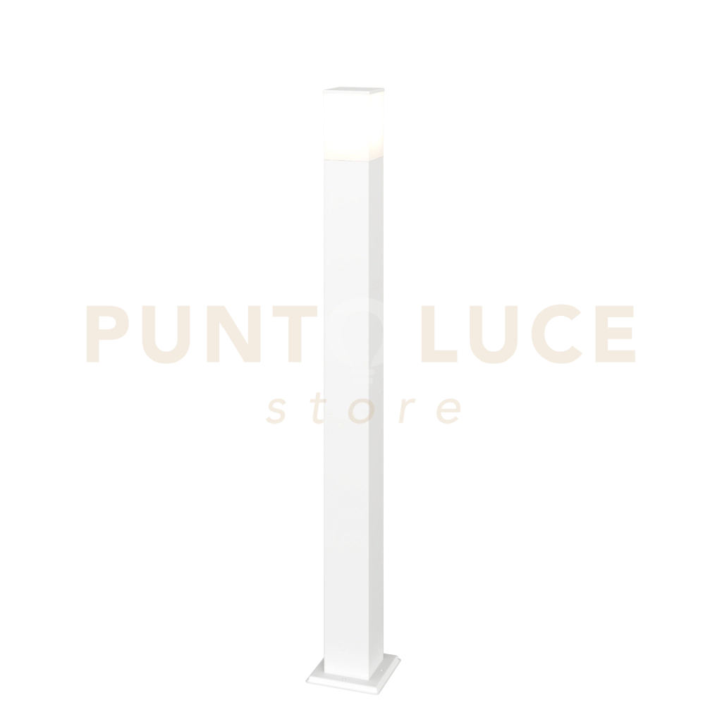 NIZZA PALO 100CM 1 LUCE ATTACCO E27 BIANCO IP44 IK06 IN ALLUMINIO E POLICARBONATO
