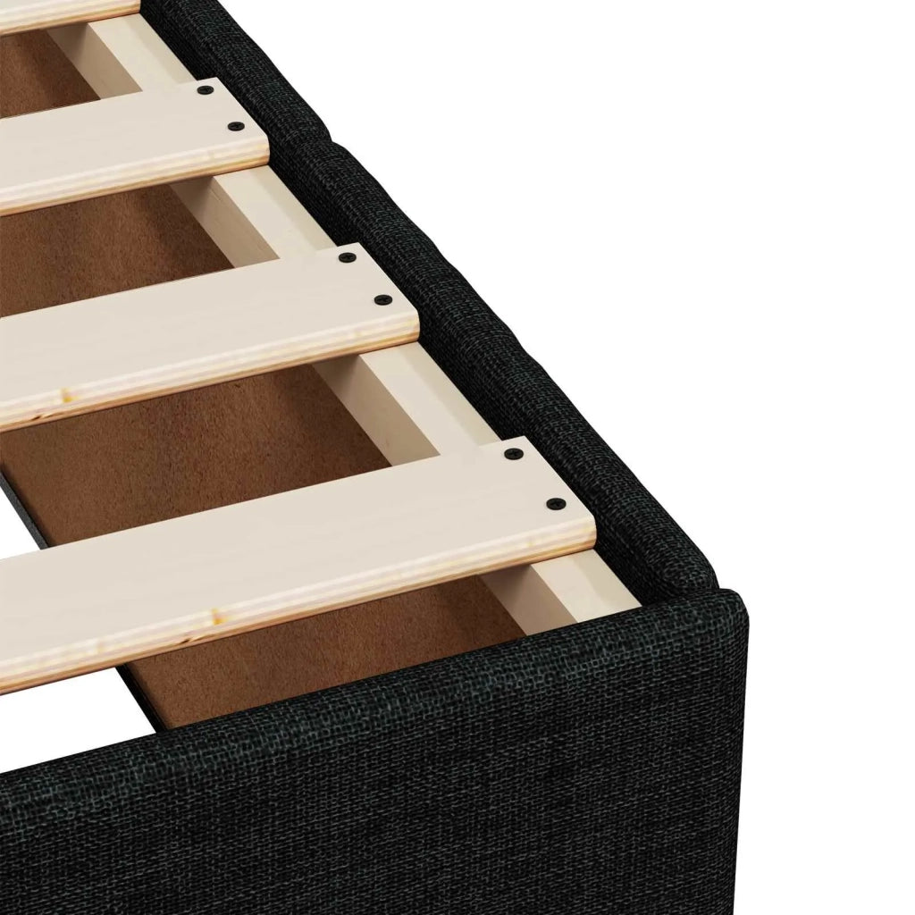 Letto box spring con materasso Nero 160 x 200 cm Tessuto 3451243