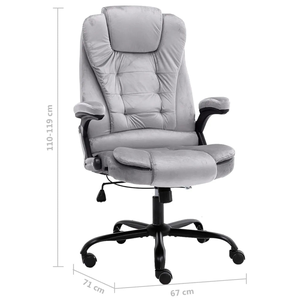 Sedia da Ufficio | Sedia da Gaming Grigio Chiaro in Velluto