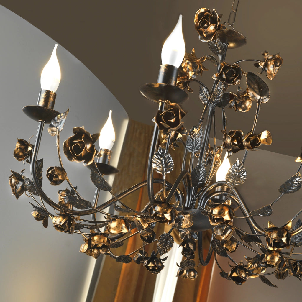 Lampadario Carolina bronzo