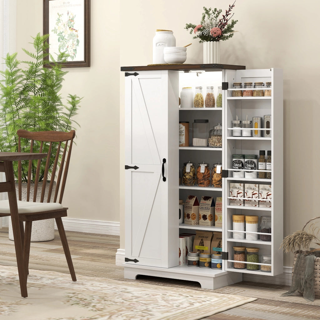 Buffet con 12 ante e luce LED ¨C zephmum ¨C bianco 60x40x120 cm