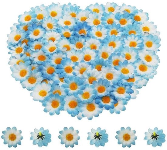 Fiori Artificiali a Capo di Gerbera 100 Pezzi - Foglie di Finto Fiore - Stoffa/Kunststoff - Indoor/Outdoor - Decorazione - Steel Corto a Foro - Finte Fiori