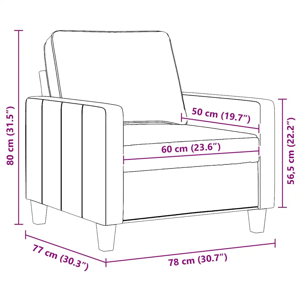 Poltrona Marrone 60 cm in Tessuto 359150