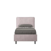 Letto singolo senza rete imbottito 80x190 microfibra glicine Antea