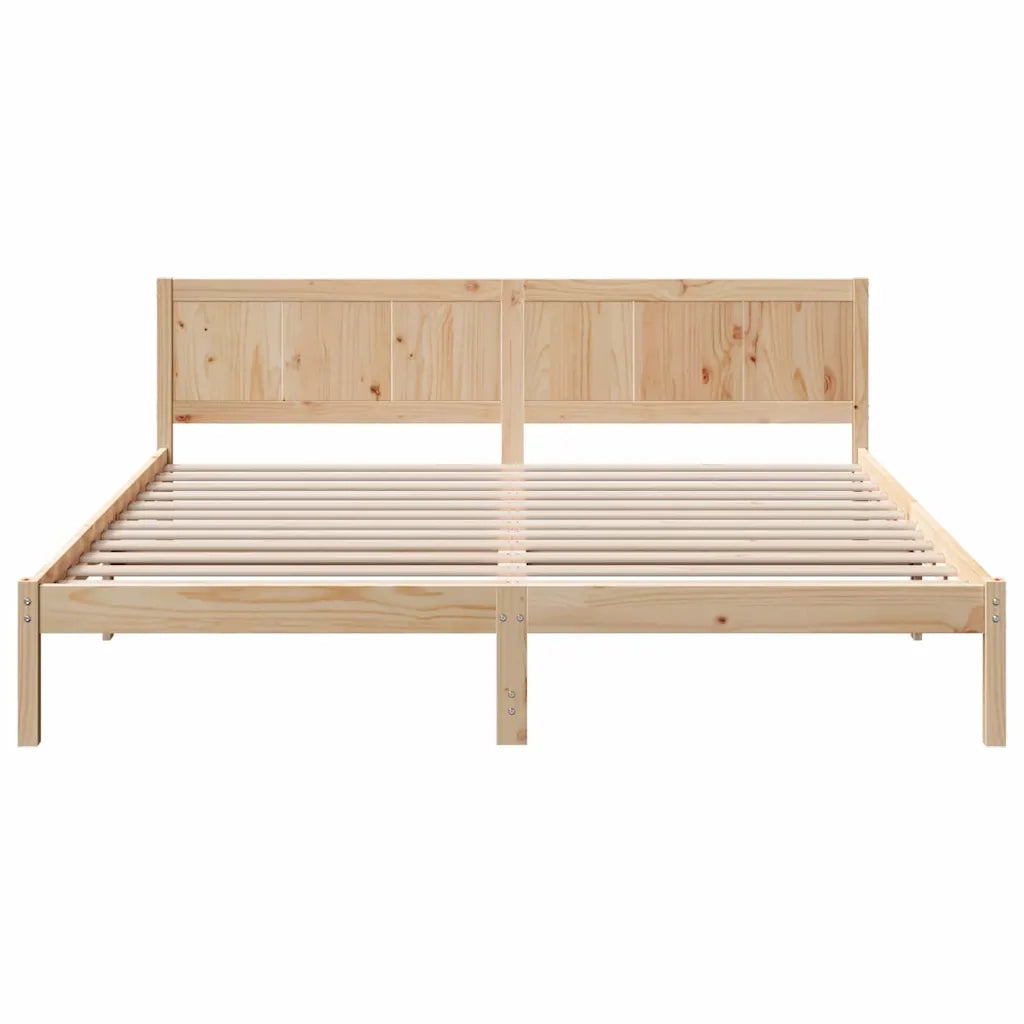 Struttura del letto Marrone 200 x 200 cm Legno massello di pino 872176