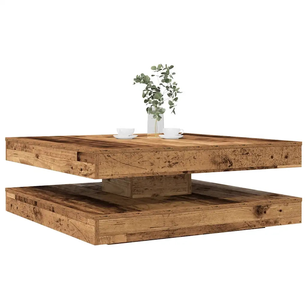 Tavolino da Caffè Girevole a 360 Gradi Antico 90x90x34,5 cm 3321358
