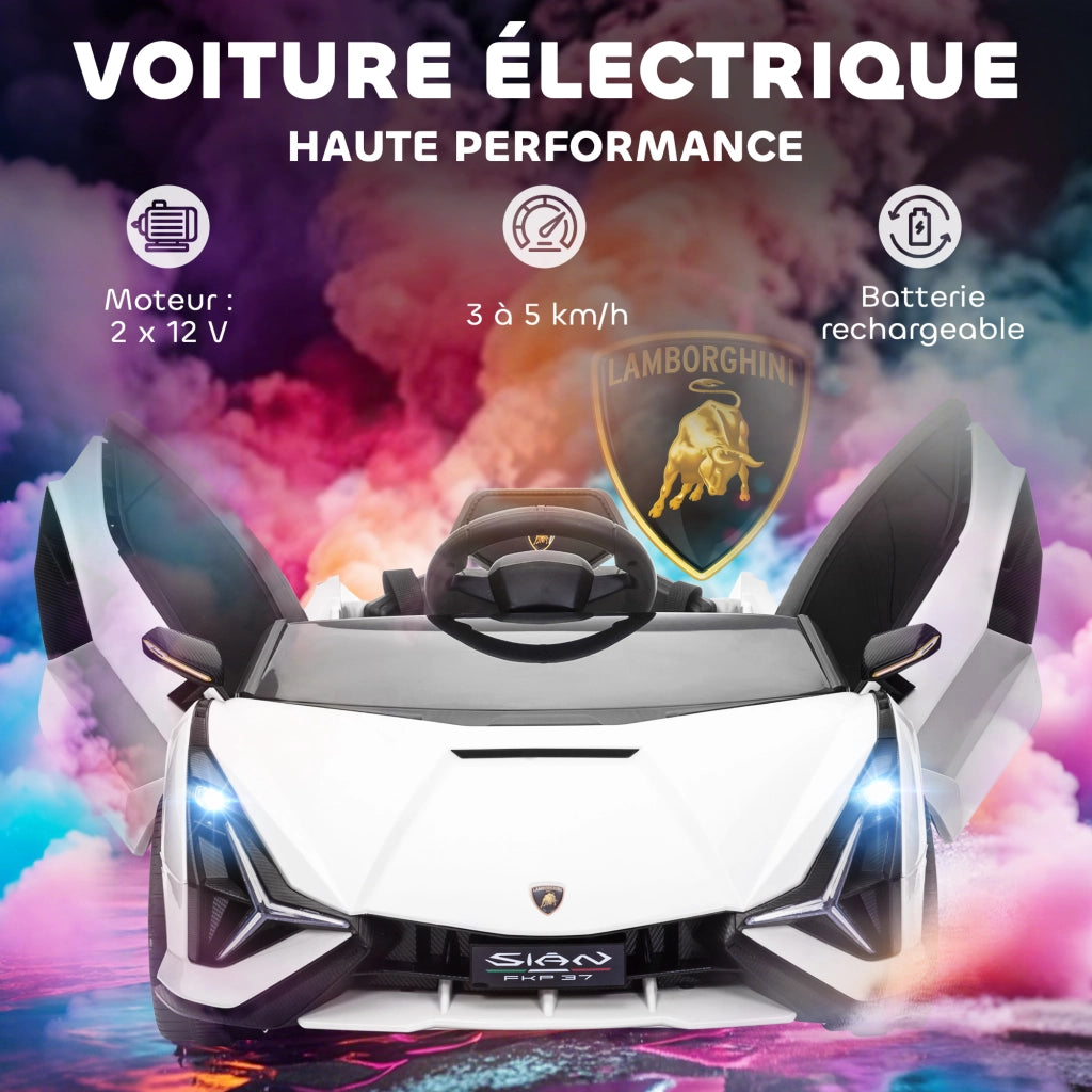Auto elettrica per Bambini Lamborghini Sian ¨C Minimal ¨C Bianco