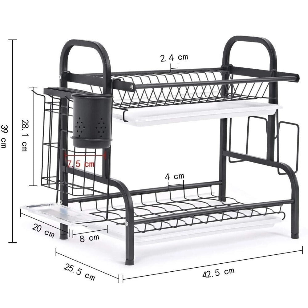 Trade Shop - Scolapiatti Colapiatti Portatagliere Base O Appoggio 42.5x25.5x39 Cm Art.69142 -