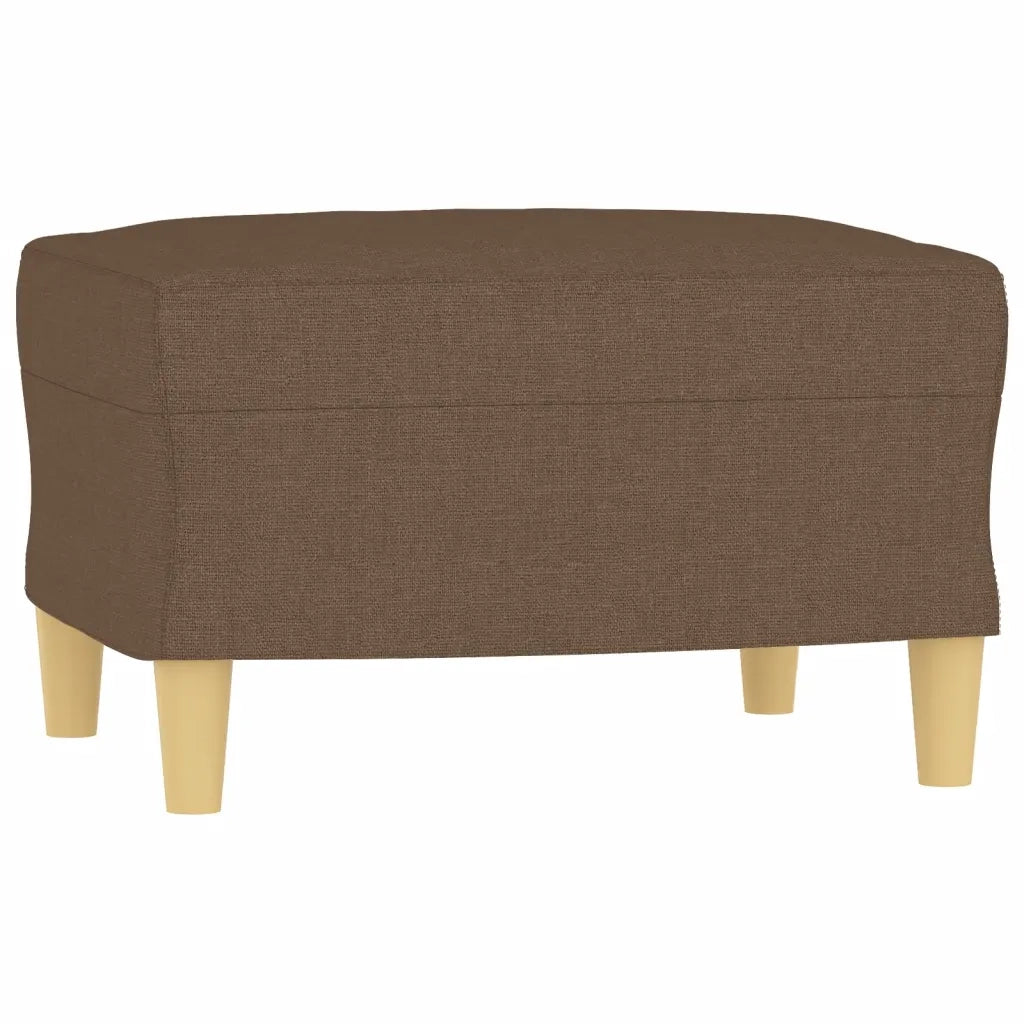 Set di Divani 3 pz con Cuscini Marrone in Tessuto