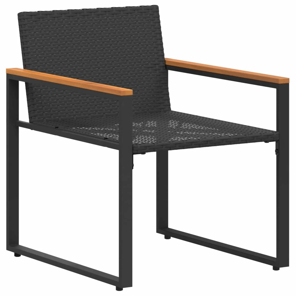 Set di Mobili con cuscino 3 pcs Nero e Turchese Rattan