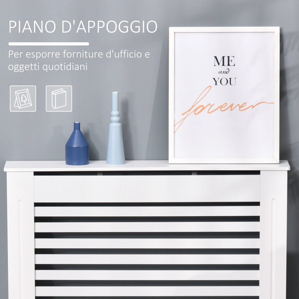 Copritermosifone in Legno Bianco ¨C Minimal ¨C 112x19x81 cm