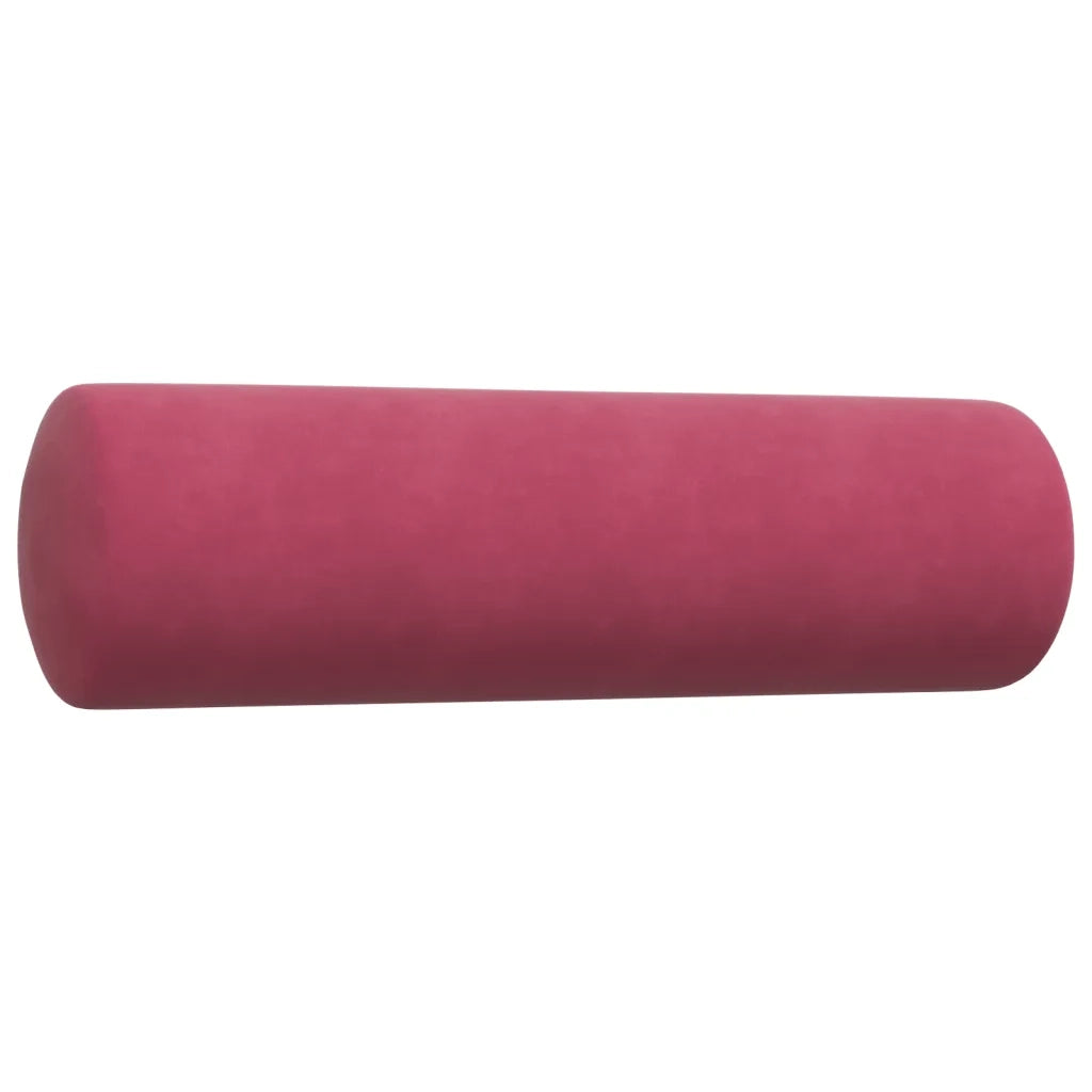 Set di Divani 2 pz con Cuscini e Rinforzi Rosso Vino in Velluto