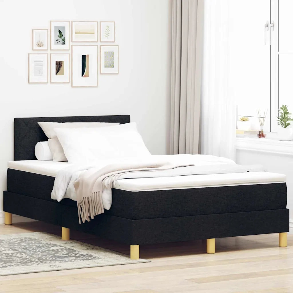 Letto a molle con cuscino Nero 120 x 200 cm Tessuto 3338988