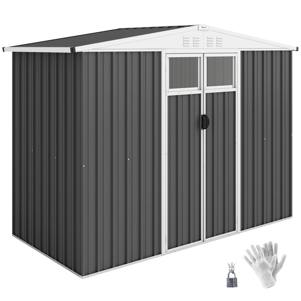 Casetta da giardino in metallo ¨C Minimal ¨C grigio 246x117x180 cm