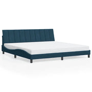 Letto matrimoniale | Letto per adulti | Giroletto senza Materasso Hanko Blu 200x200 cm in Velluto