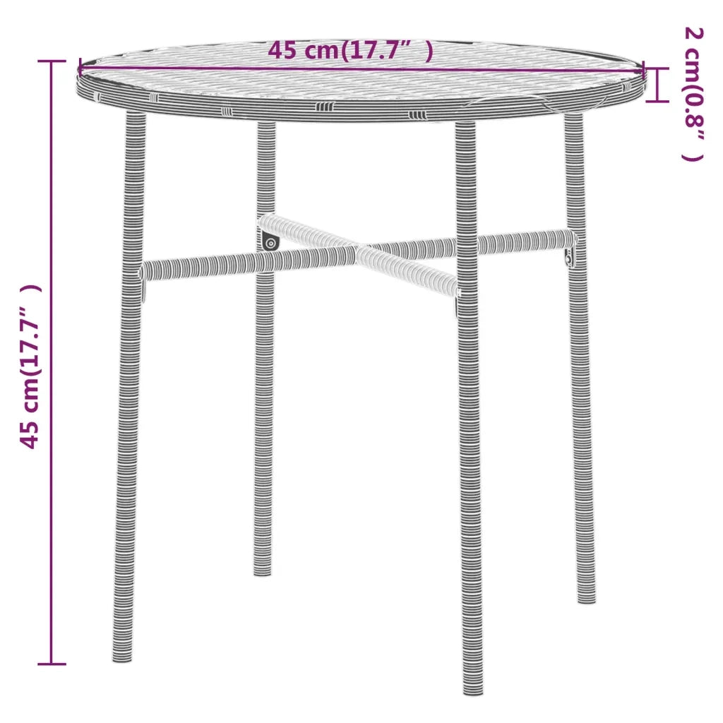 Set Mobili da Pranzo per Giardino 3 pz in Polyrattan Grigio 3098029