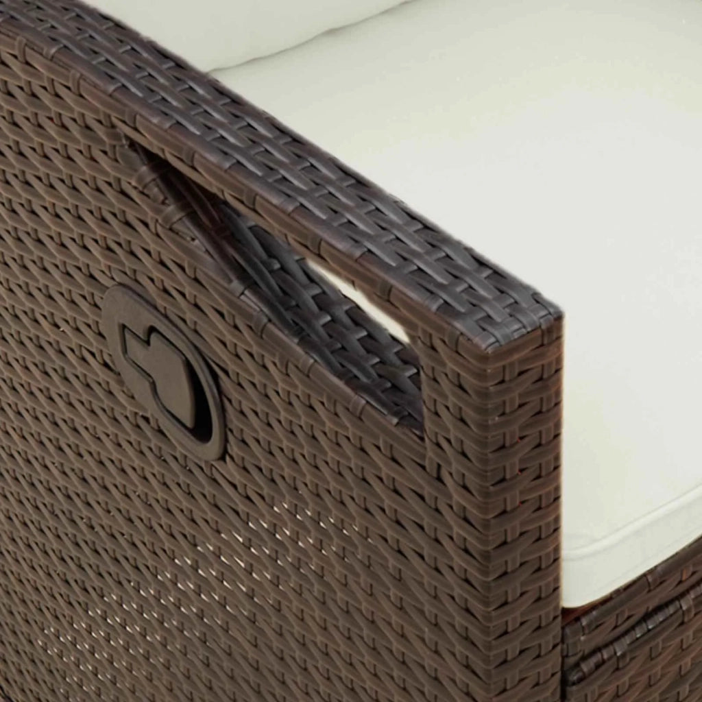 Panchina da giardino Marrone e Crema 105 x 60 x 112 cm