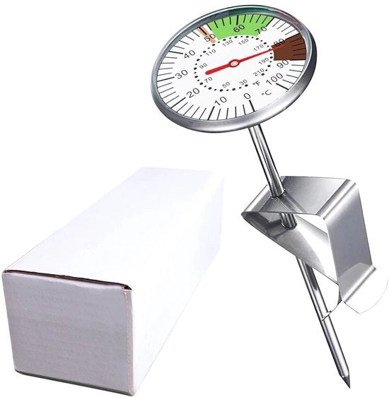 Termometro Digitale per Cucina - Thermometro Rostofrigo - Termometro Instantaneo - Termometro per Cucina con Clip - 140 x 45 mm - Marcatura a Colori per Temperatura - Termometro per Cucina