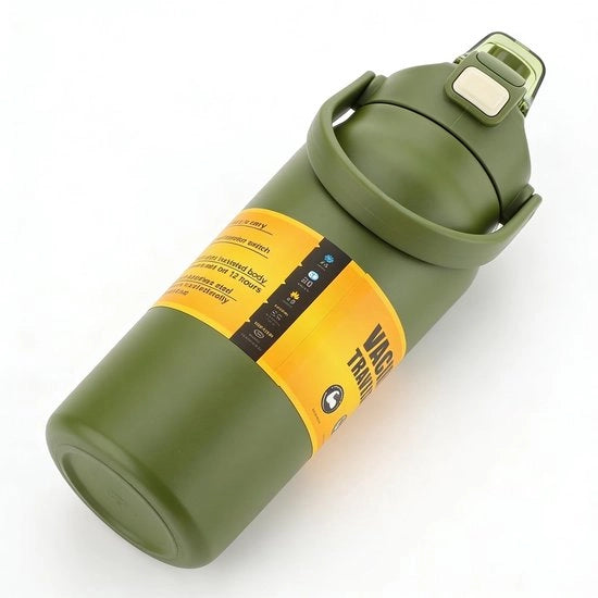 Bottiglia Sportiva Geïsolata 1,5 L - Manico - Riciclabile - Bocchetta Larga - Acciaio Inossidabile