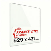 529 x 431 x 4 mm - Vetro per stufa a legna - vetro camino di ricambio - vetro per caminetto resistente al fuoco - France Vitre