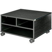 Scrivania con Ruote e 2 Ripiani ¨C Minimal ¨C Legno, Nero, 47x40x22.5cm