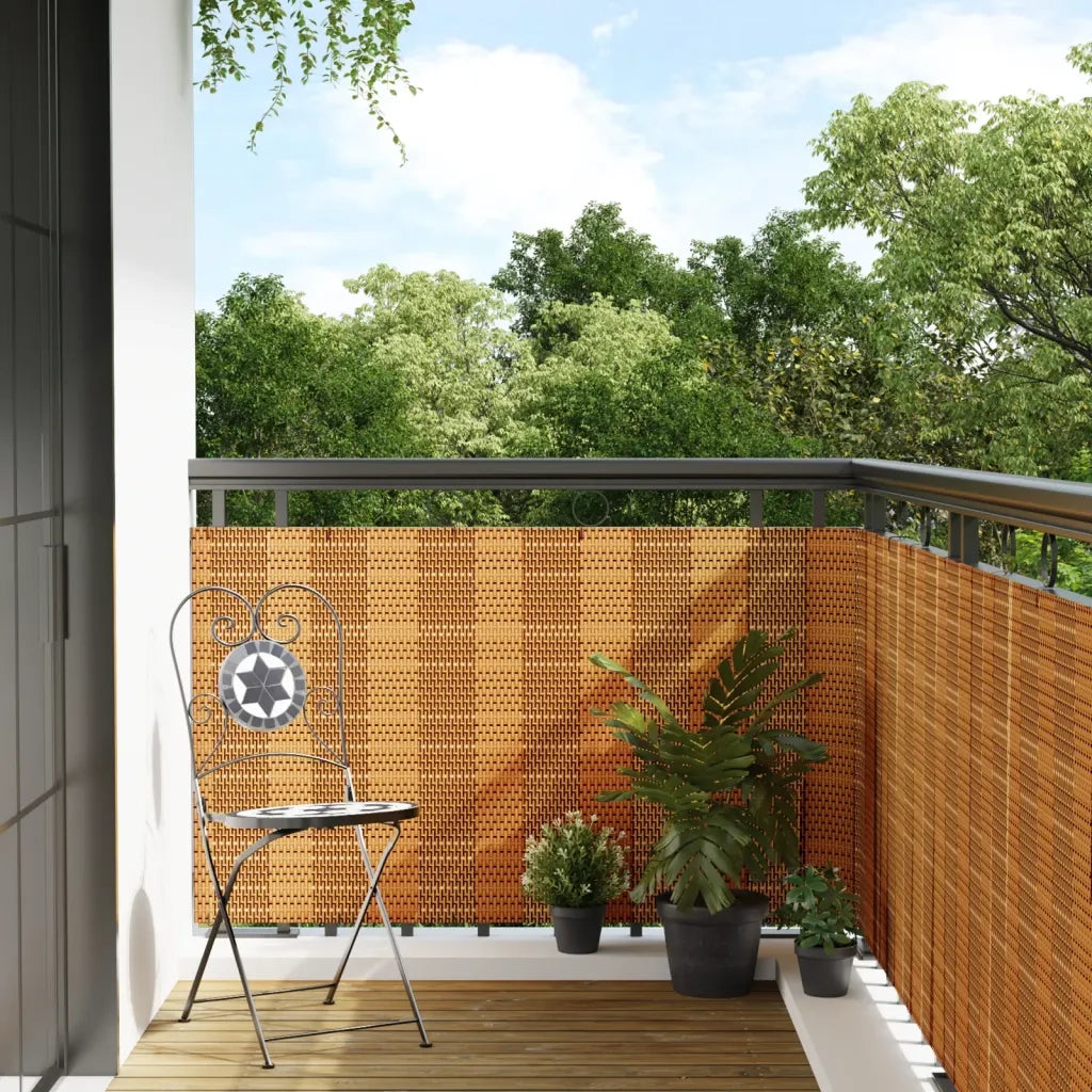 Schermo da balcone | Paravento da Balcone Marrone Chiaro 400x100 cm in Polyrattan