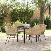 Set da Pranzo per Giardino con cuscino 5 pcs Marrone