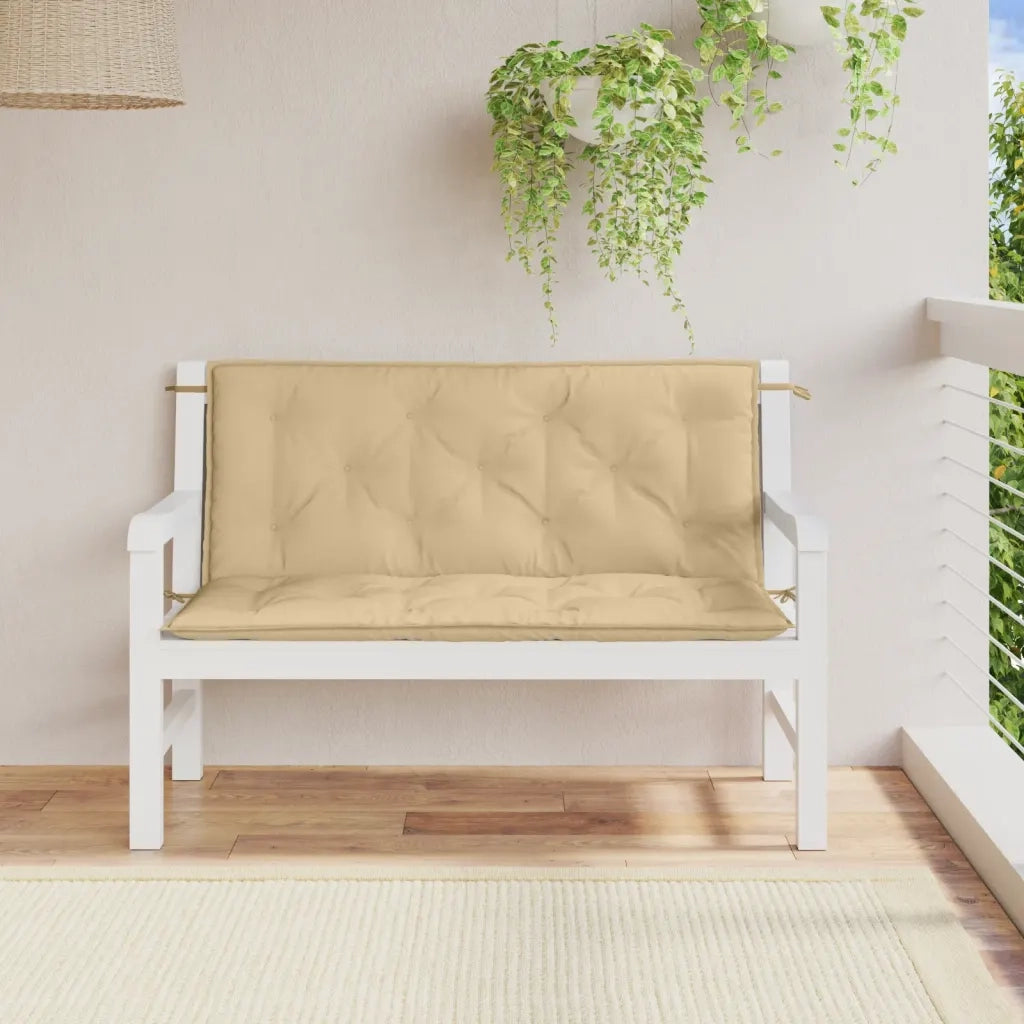 Cuscini Panca Giardino 2 pz-Set di 2 Cuscini per panchina da esterno Beige M¨¦lange 120x50x7 cm in Tessuto