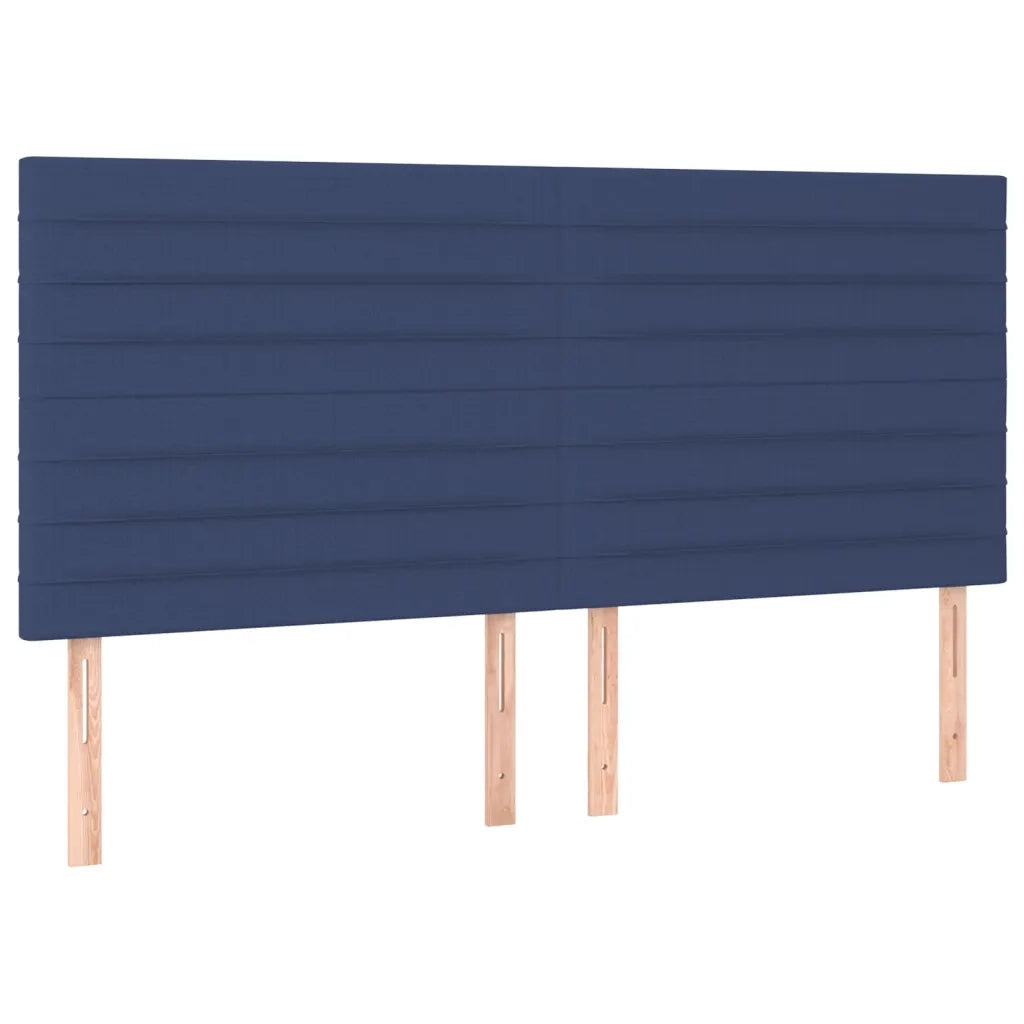 Testiera-Testata-Testiera Decorativa Blu 160x5x118/128 cm Tessuto 986293