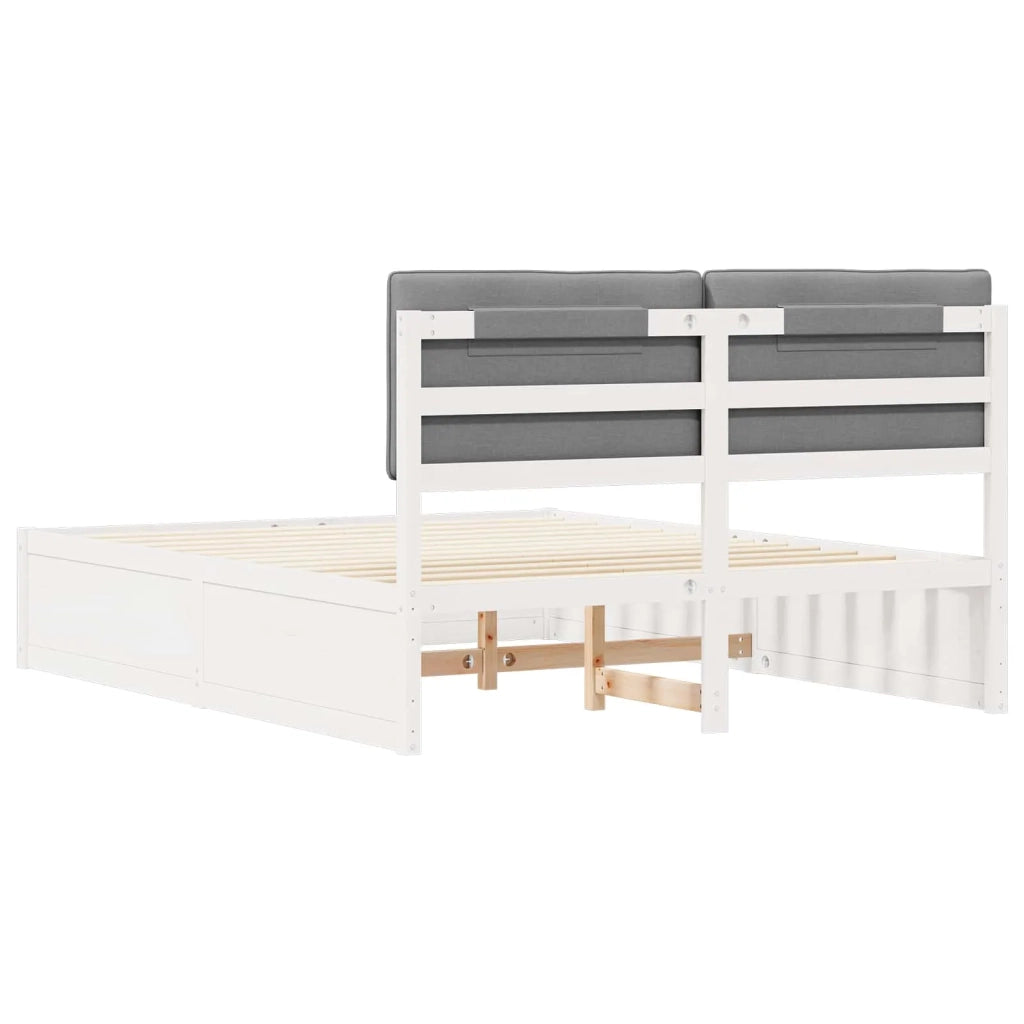 Letto con Testiera Rivestita Grigio chiaro 160 x 200 cm