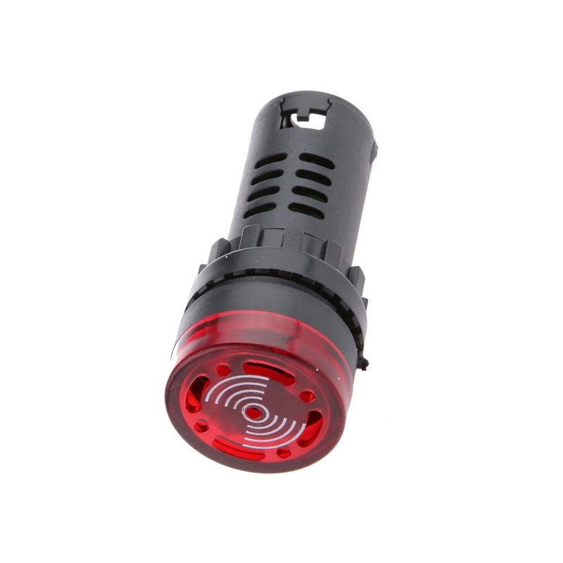 10 Pezzi Indicatore Led Rosso AC 220V Buzzer Allarme Acustico Da Incasso Foro 22mm