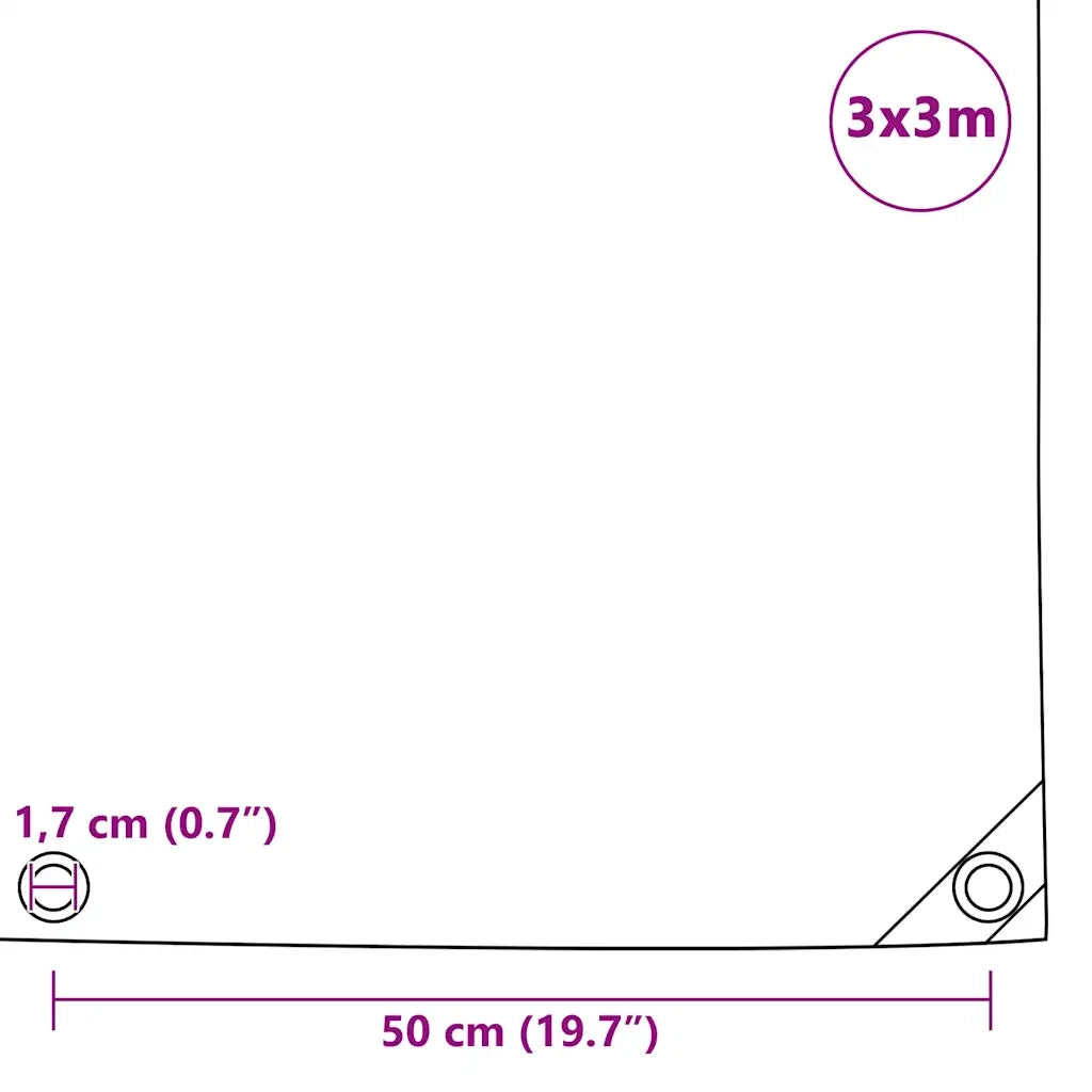 Telone 650 g/m² 3x3 m Grigio 43809