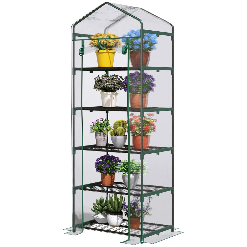 Serra da giardino con ripiani ¨C zephmum ¨C 69x49x193 cm