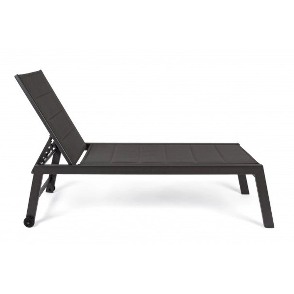 Lettino Prendisole Lounge con Ruote Sdraio da Giardino Antracite Resistente UV