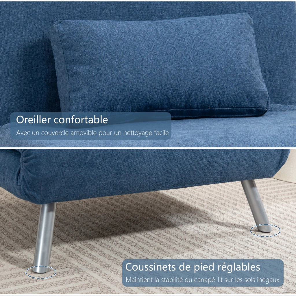 Poltrona letto ¨C Minimal ¨C Blu, tessuto, con cuscino