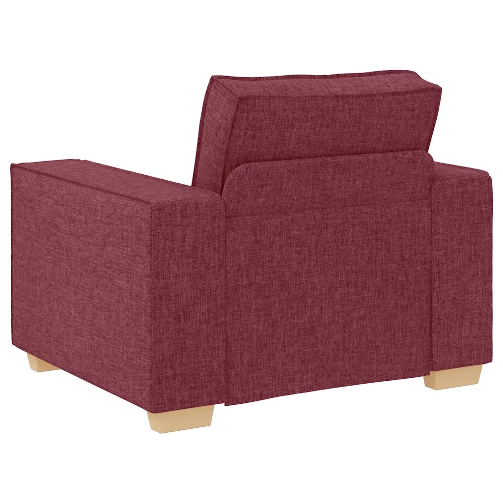 Divano 3 pcs Rosso Vino 220 x 80 x 84 cm Tessuto misto lino 3324612