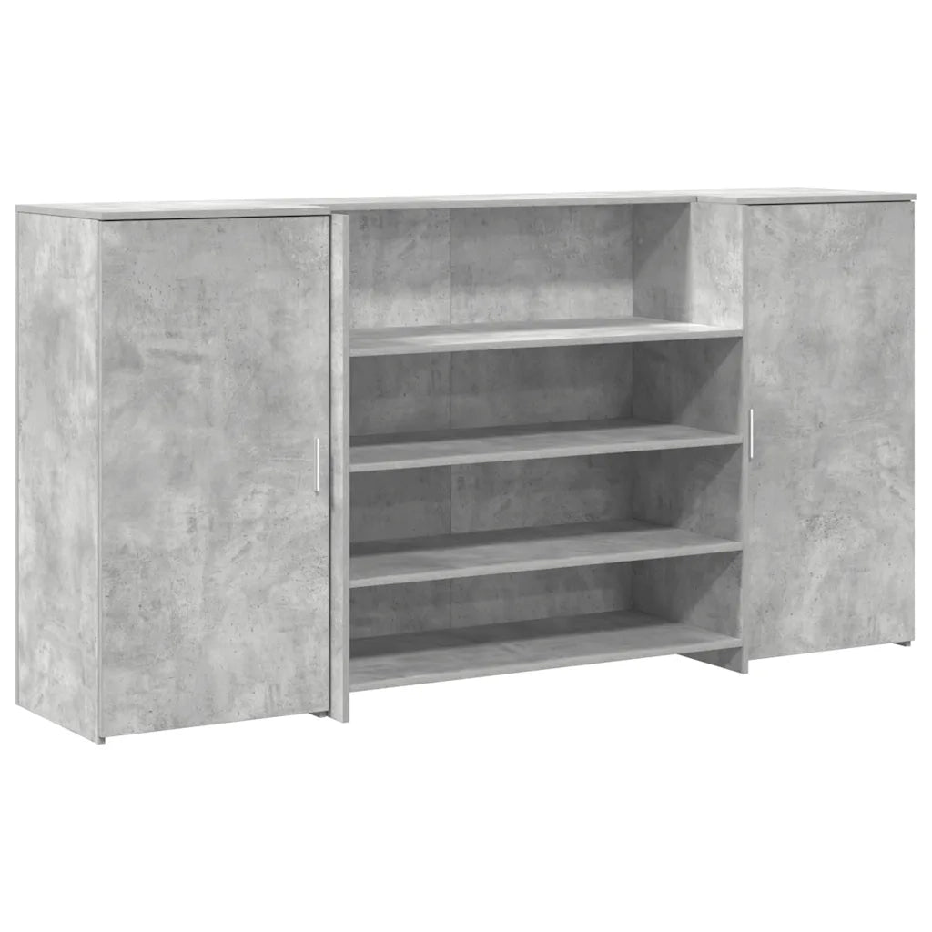 Banco Reception Grigio Cemento 200x50x103,5cm Legno Multistrato 3324181