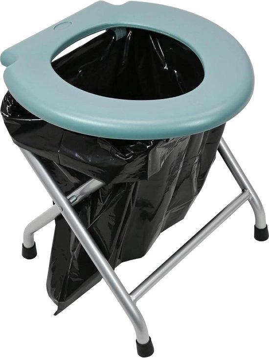 Water Closet Portatile con Struttura in Metallo - Argento - WC Portatile