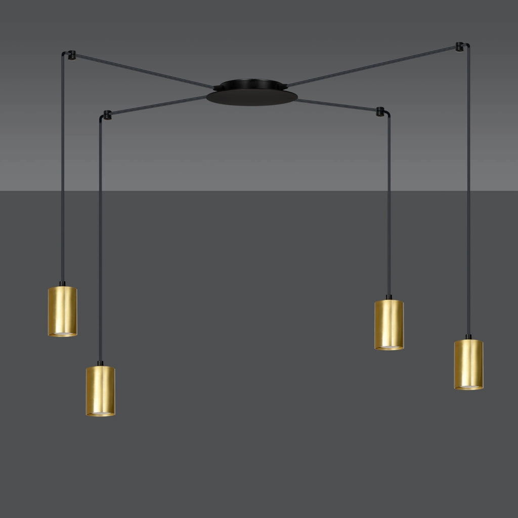 Lampadario Emibig Traker 4xGU10 nero/oro regolabile