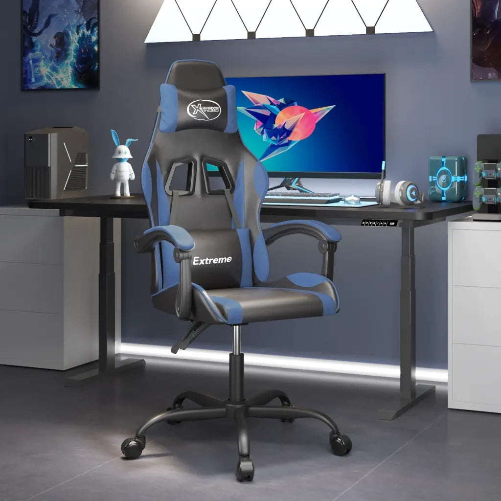 Sedia da Gaming Nera e Blu in Similpelle 3143866