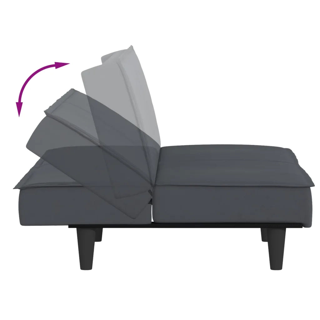 Divano letto | Sof¨¤ letto | Letto singolo Grigio Scuro in Velluto