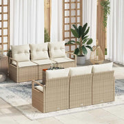 Set Divano da Giardino 7 pcs Beige e Crema polyrattan 3356321