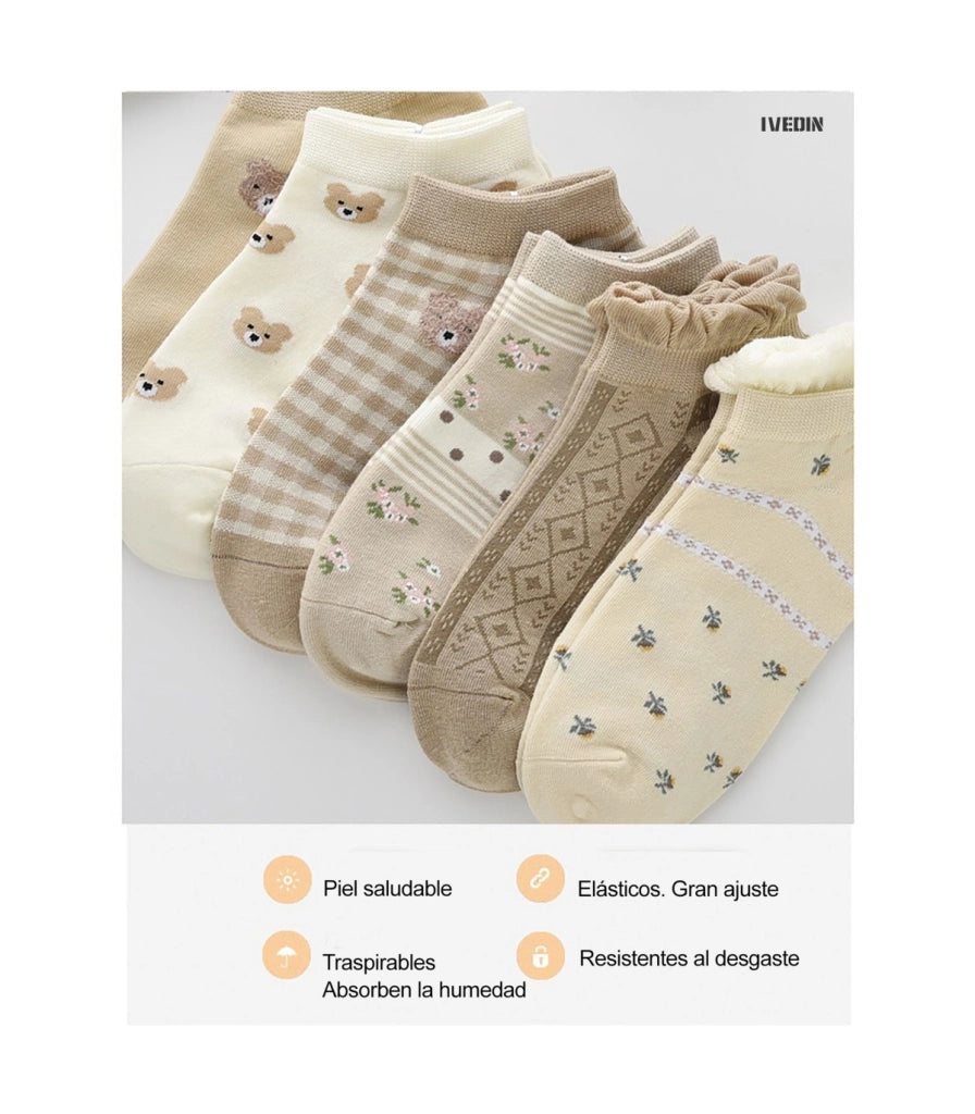 Calzini Bassi in Cotone per Donna e Bambina | Traspiranti e Divertenti | Taglia Unica 34–40 EU