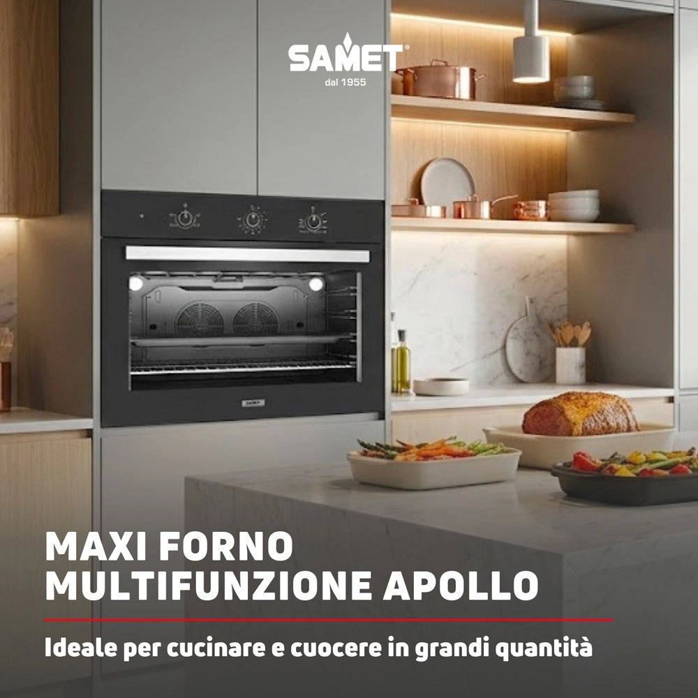Maxi forno 90 cm Apollo nero Samet