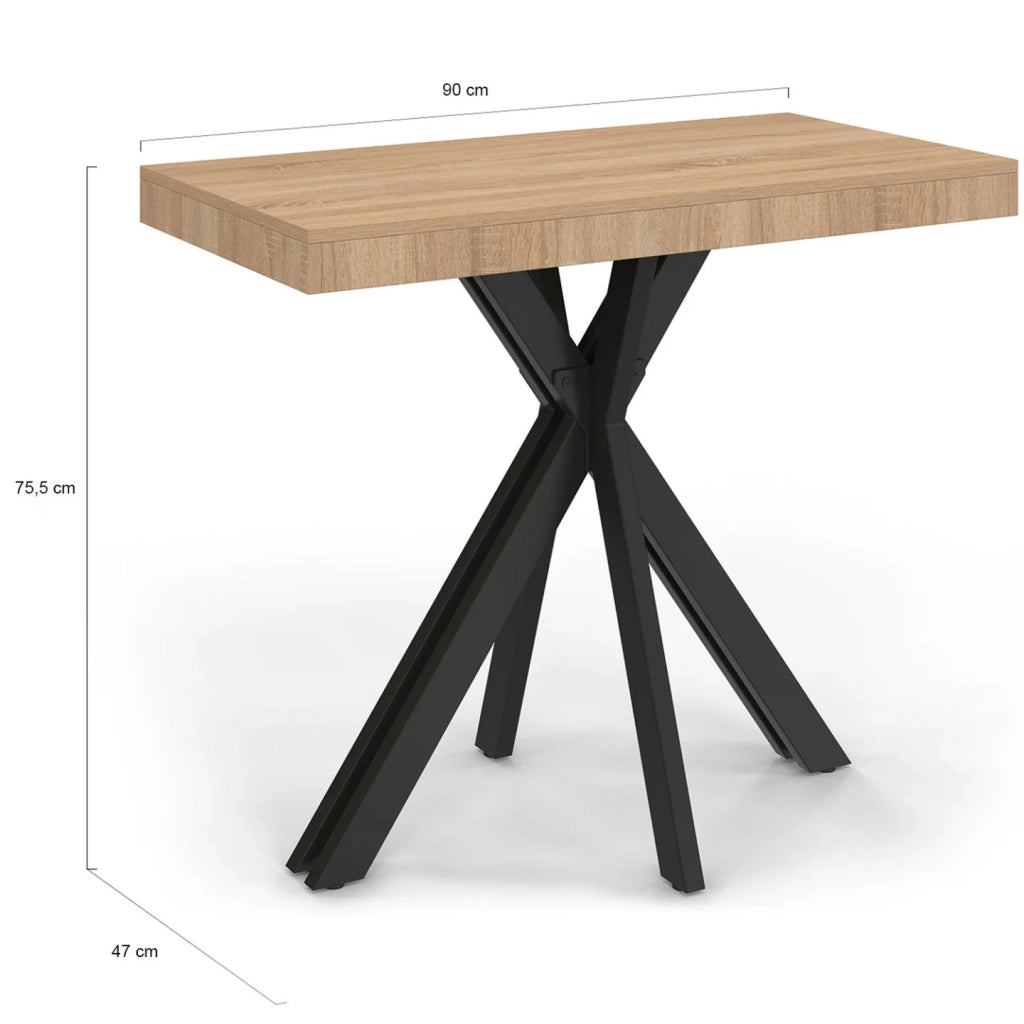 IDMarket - Consolle allungabile ALIX, 10 posti, 235 cm, design industriale