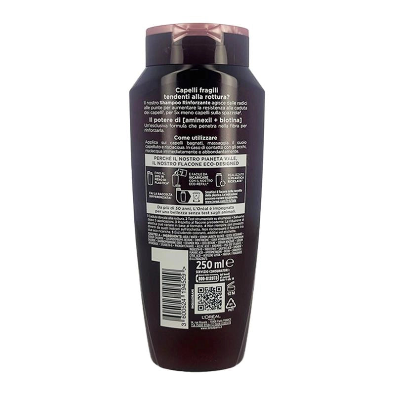 L'OREAL PARIS ELVIVE SHAMPOO RINFORZANTE CON AMINEXIL + BIOTINA PER CAPELLI FRAGILI TENDENTI ALLA ROTTURA 250 ML