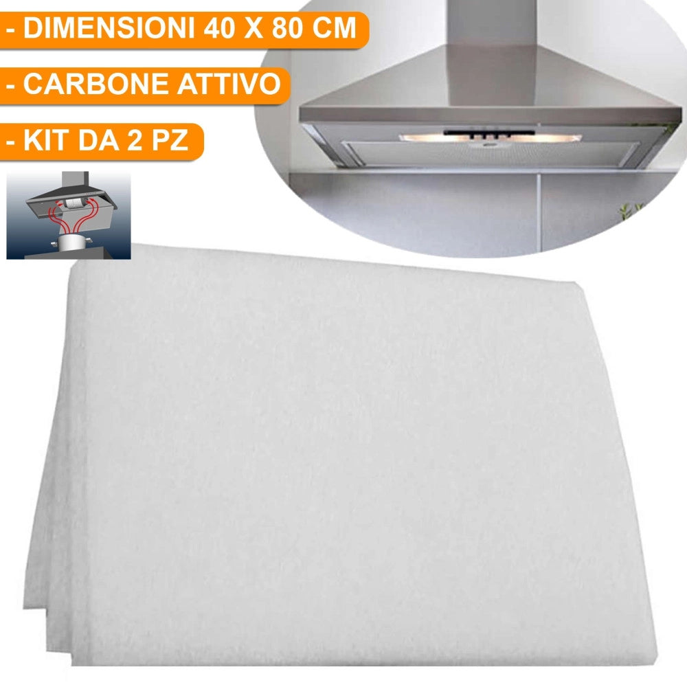 Trade Shop - Filtro Cappa Carboni Attivi Antifumo 40x80 Cappe Aspiratore Ignifugo Filtrante -