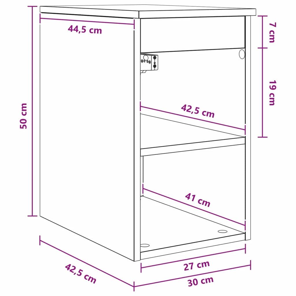 Armadio Bagno | Mobile da Bagno In-between Sonoma grigio 30 x 44,5 x 50 cm